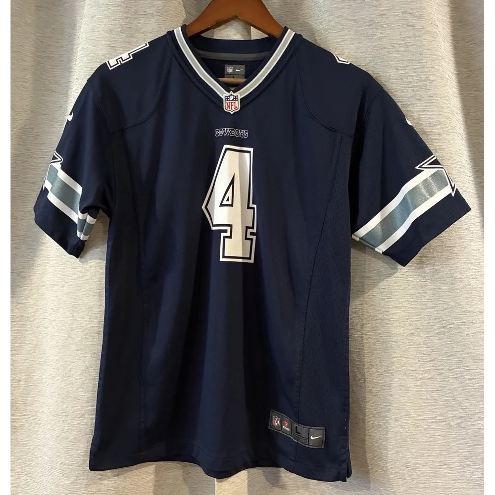 Dallas Cowboys Jersey Youth L Dak Prescott Nike On Field NFL‎ Blue Football